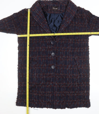 Phase Eight Women’s Blue Checked Tweed Blazer Jacket Size 14