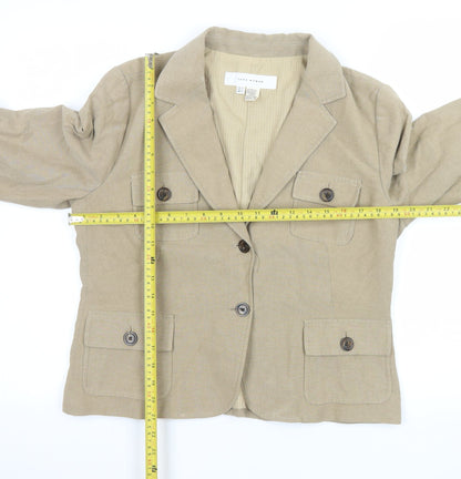 Zara Woman Beige Cotton Blazer Jacket XL Ladies Smart Casual