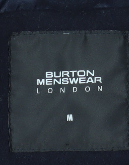 Burton Menswear London Men's Black Wool Pea Coat M Regular