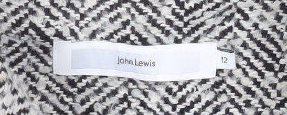 John Lewis Women's Grey Herringbone Wool Blend Pea Coat Size 12