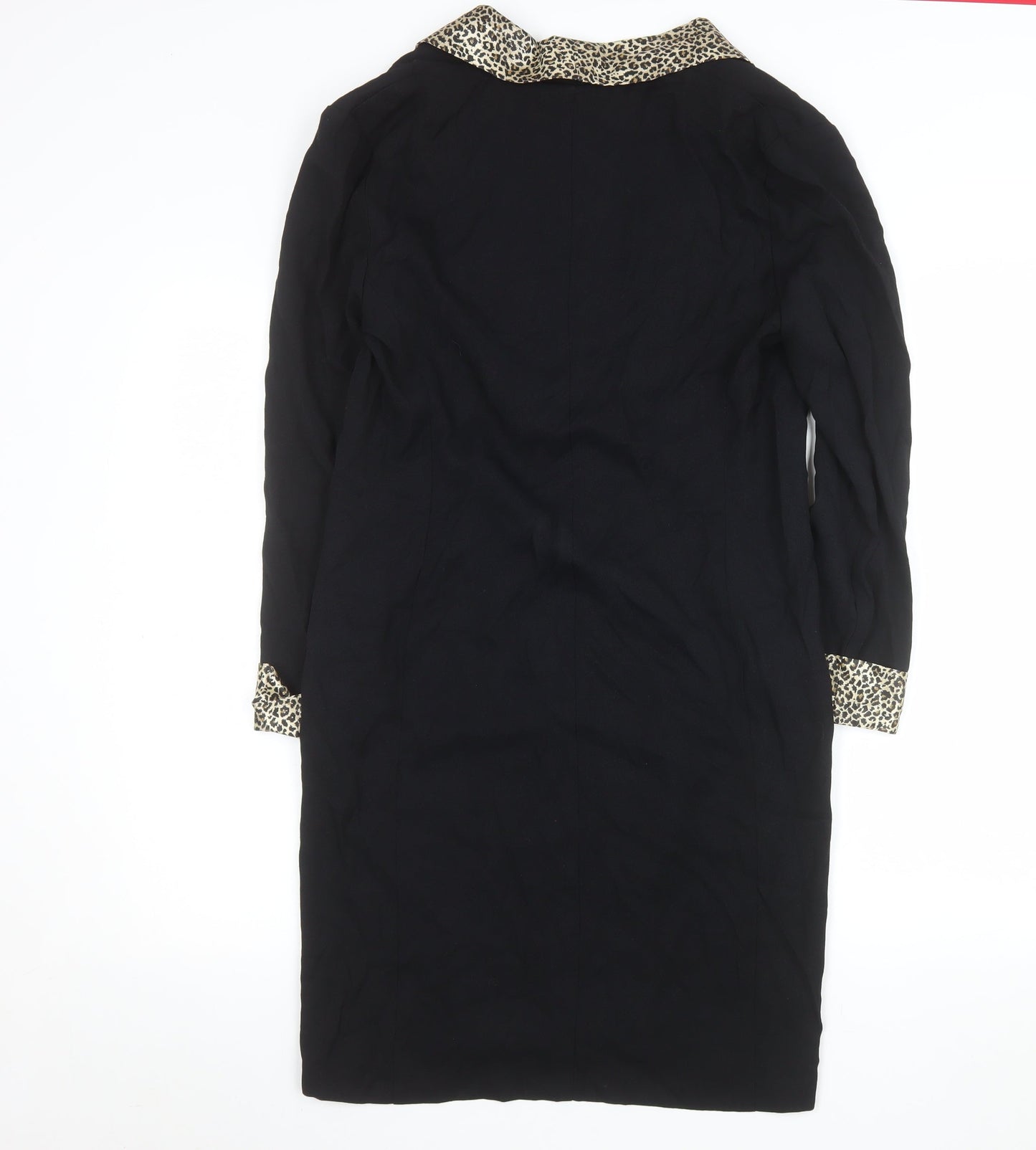 Womens UK Size 8 Petite Perceptions Black Overcoat