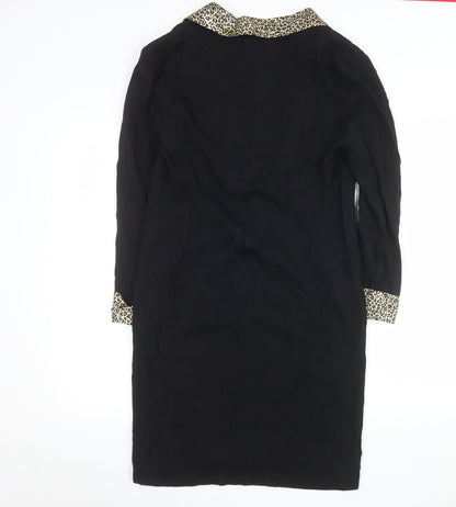 Womens UK Size 8 Petite Perceptions Black Overcoat