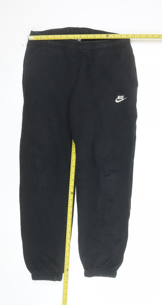 Mens UK Size M Nike Regular Fit Jogger Black Trousers