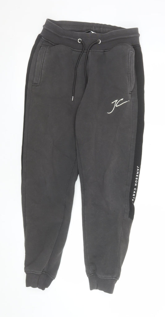 Mens UK Size M Jameson Carter Regular Fit Jogger Black Trousers
