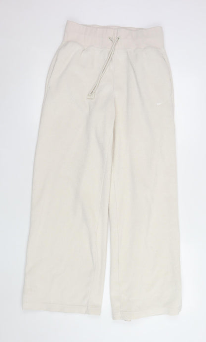 Womens UK Size S Nike Relaxed Fit Sweatpants Beige Trousers