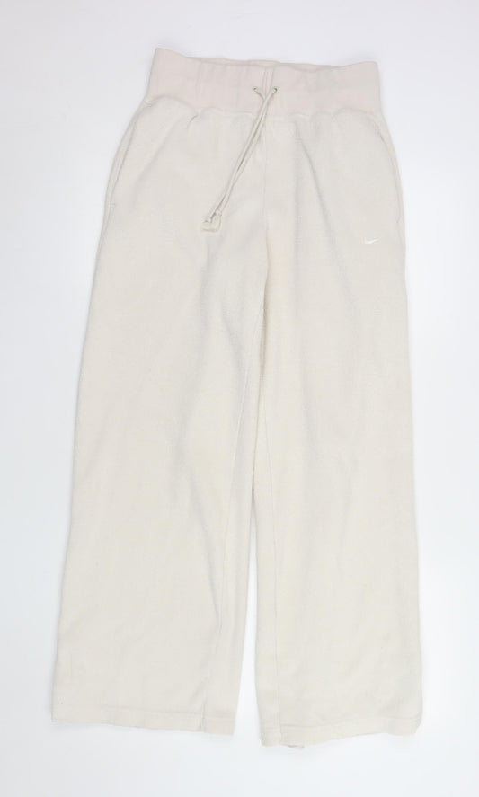 Womens UK Size S Nike Relaxed Fit Sweatpants Beige Trousers