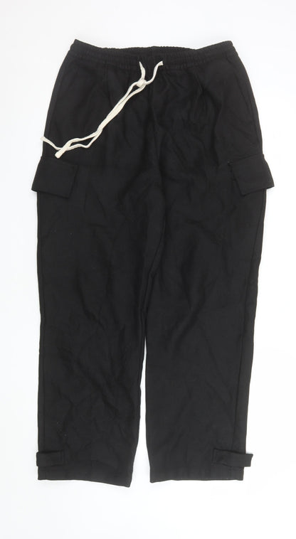Womens UK Size S The Couture Club Relaxed Fit Cargo Black Trousers