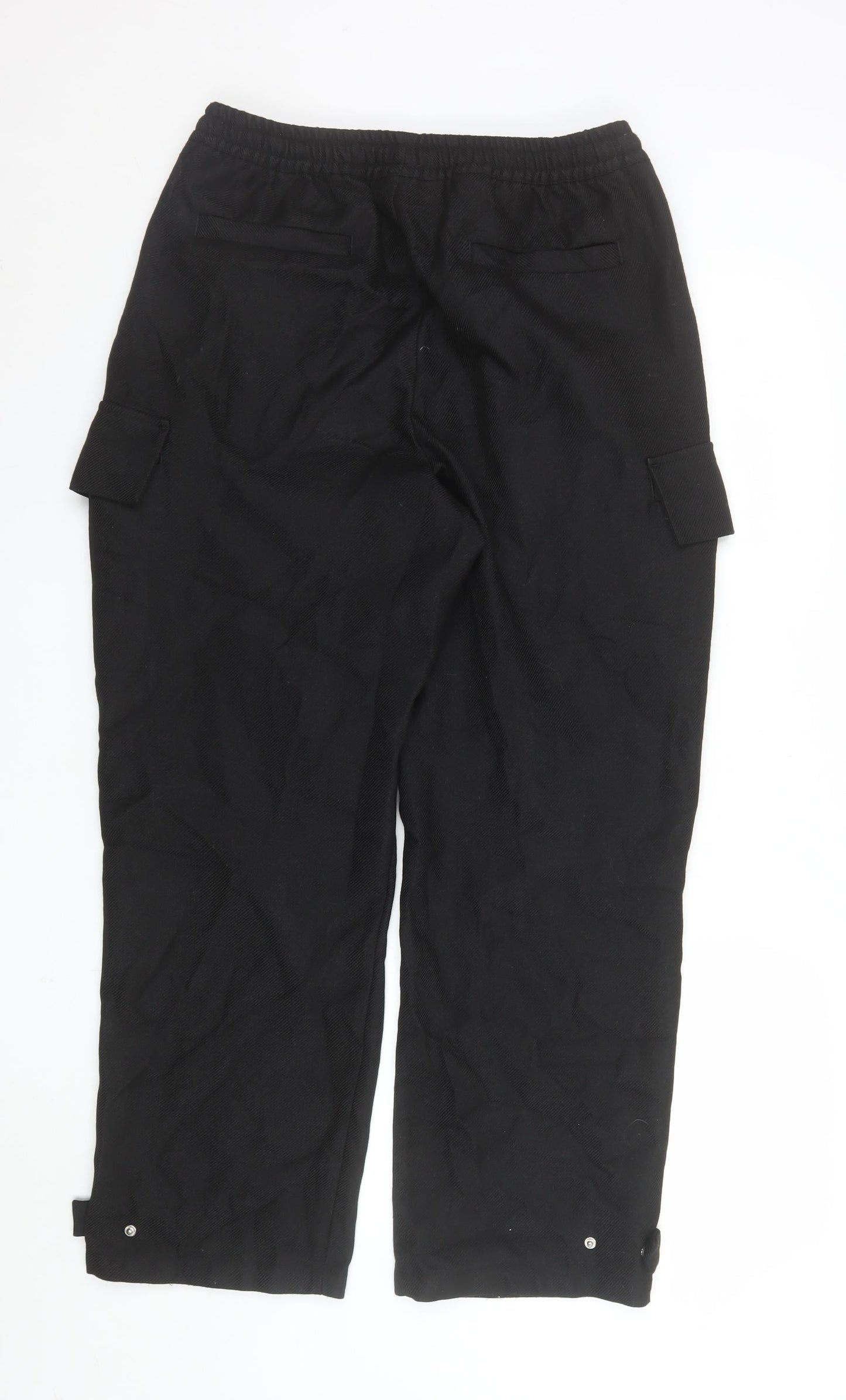 Womens UK Size S The Couture Club Relaxed Fit Cargo Black Trousers