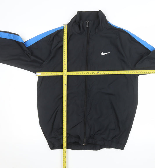 Nike Men's Black Blue Track Jacket M Full Zip Lightweight Sportswear