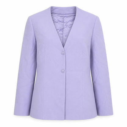 Precis Petite Women's Purple Wool Blend Lined Blazer Size 12
