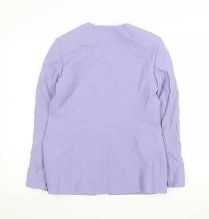 Precis Petite Women's Purple Wool Blend Lined Blazer Size 12