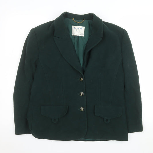 Womens UK Size 14 Separa Fink Regular Green Suit Jacket