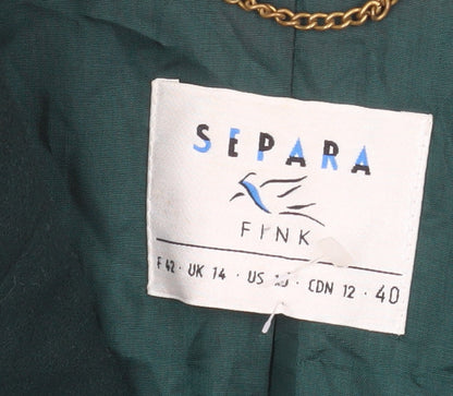 Womens UK Size 14 Separa Fink Regular Green Suit Jacket
