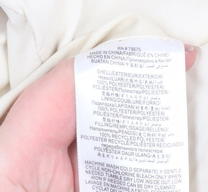 BCBGMAXAZRIA Women's Ivory XL Puffer Hooded Waistcoat Gilet