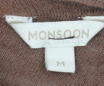 Womens UK Size M Monsoon Brown Cardigan Jumper