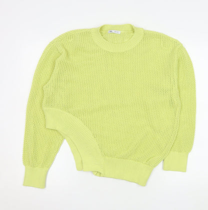 Womens UK Size S Zara Yellow Pullover Jumper