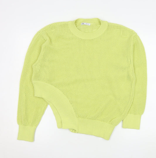 Womens UK Size S Zara Yellow Pullover Jumper