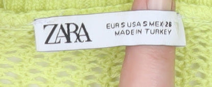 Womens UK Size S Zara Yellow Pullover Jumper