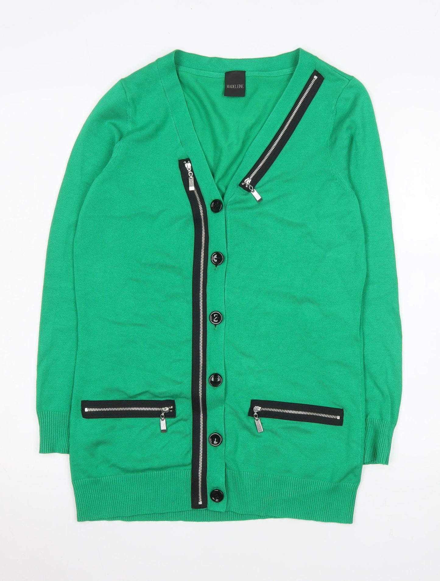 Womens UK Size 10/12 Madeleine Green Cardigan Jumper