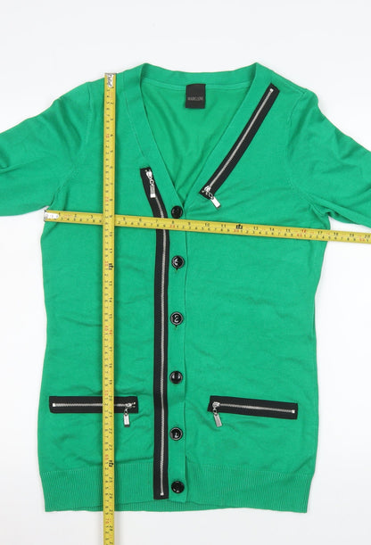 Womens UK Size 10/12 Madeleine Green Cardigan Jumper