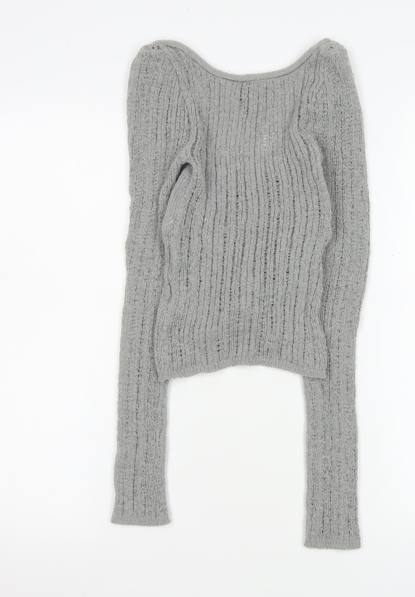 Womens UK Size 2XS H&M Grey Cropped T-Shirt