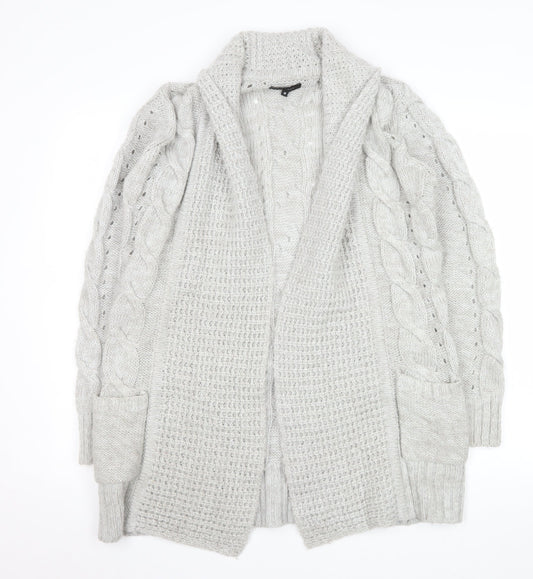 Womens UK Size 10 New Look Grey Cardigan Jumper