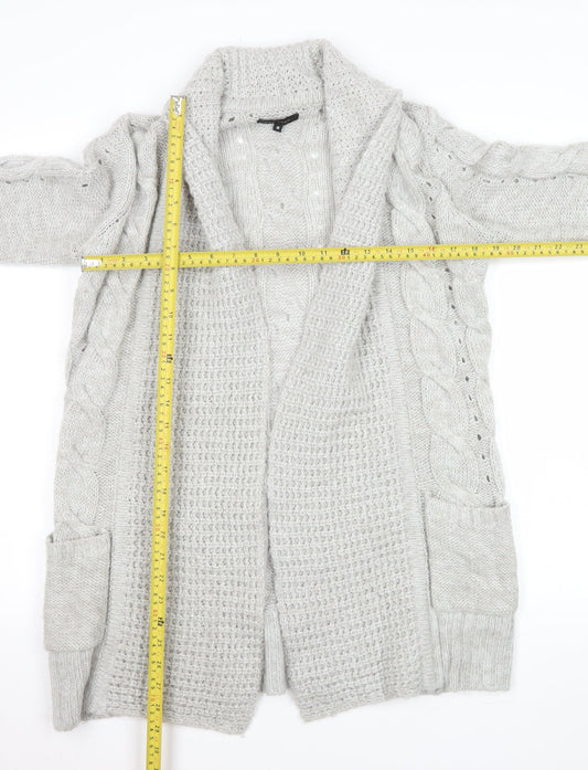 Womens UK Size 10 New Look Grey Cardigan Jumper