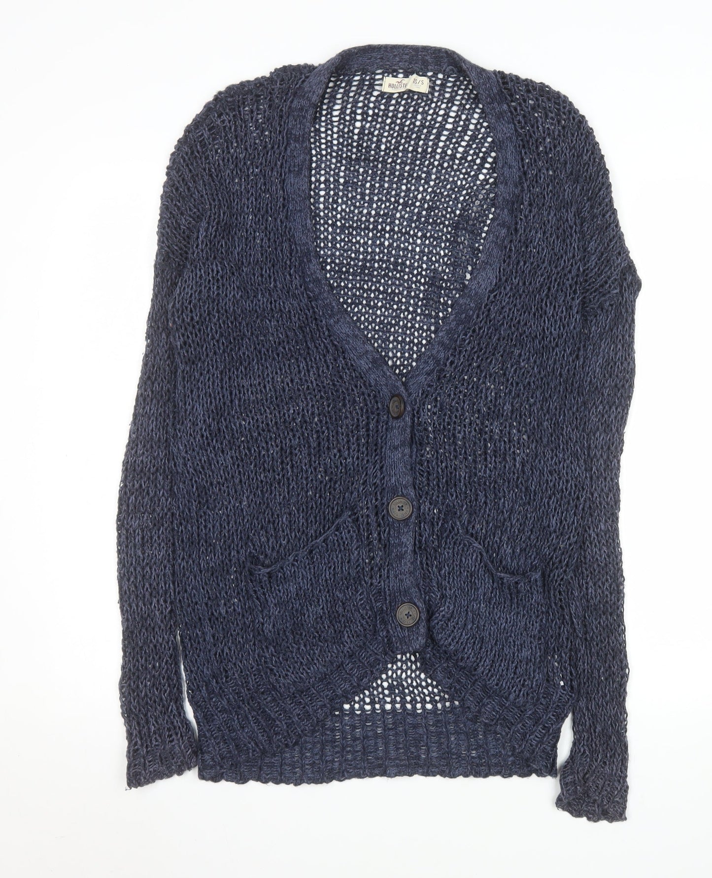Womens UK Size XS Hollister Blue Cardigan Jumper