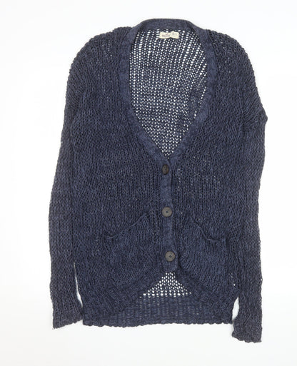 Womens UK Size XS Hollister Blue Cardigan Jumper