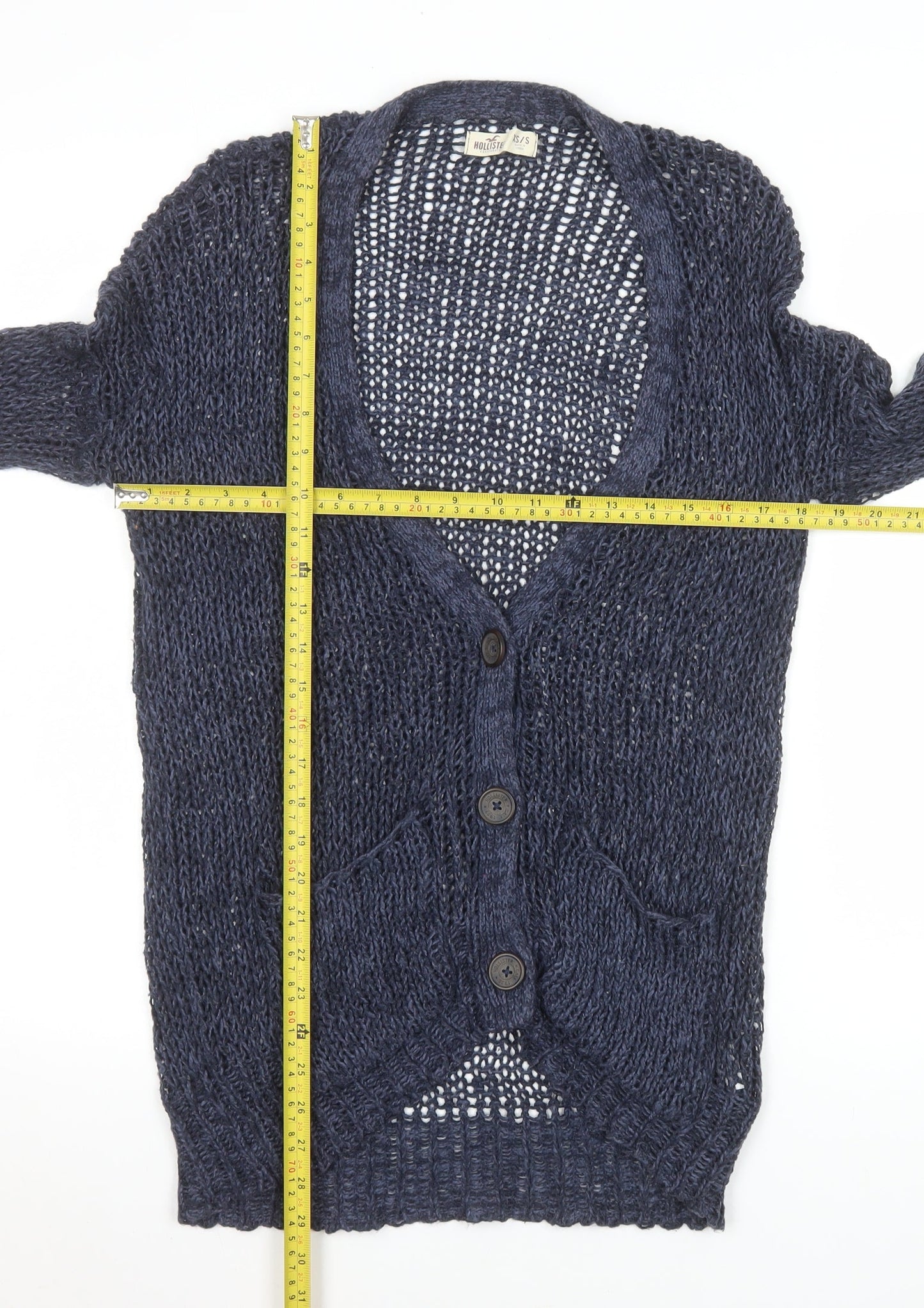 Womens UK Size XS Hollister Blue Cardigan Jumper