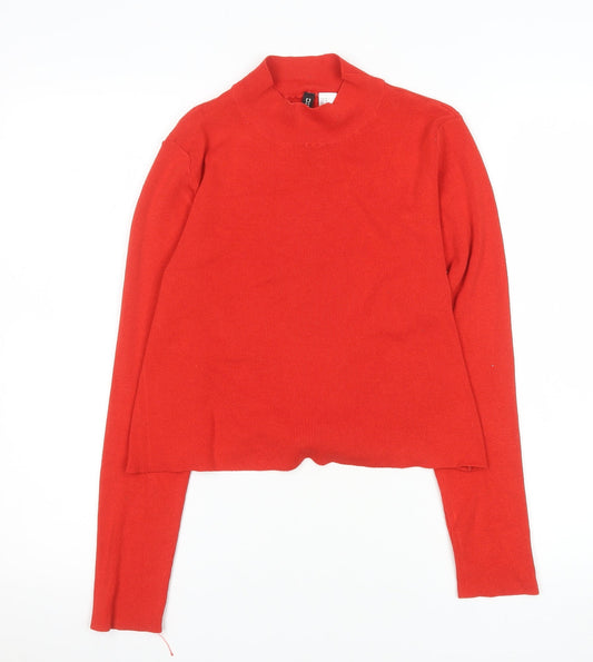 Womens UK Size M H&M Red Basic Blouse