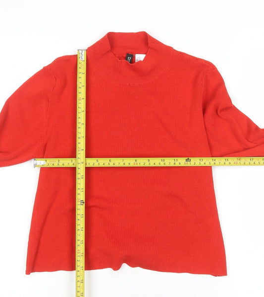 Womens UK Size M H&M Red Basic Blouse
