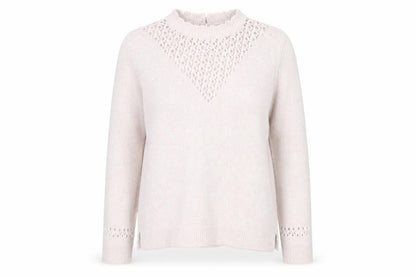 FatFace Womens Pink Mock Neck Open Knit Jumper Size 12