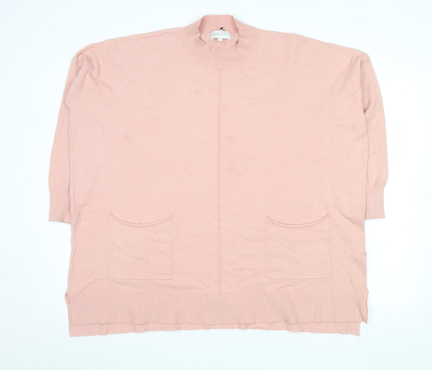 Apricot Women’s Pink High Neck Knit Cardigan UK 16 Relaxed Fit