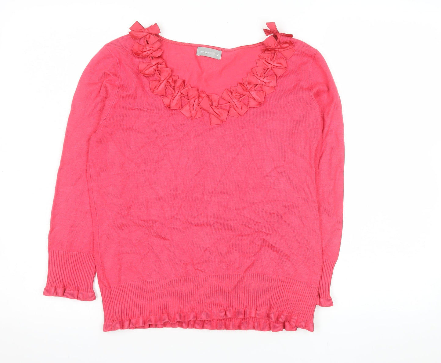 Womens UK Size 12 Marks and Spencer Pink Basic Blouse