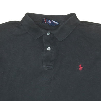 Ralph Lauren Men's Black Long Sleeve Cotton Polo Shirt Size L