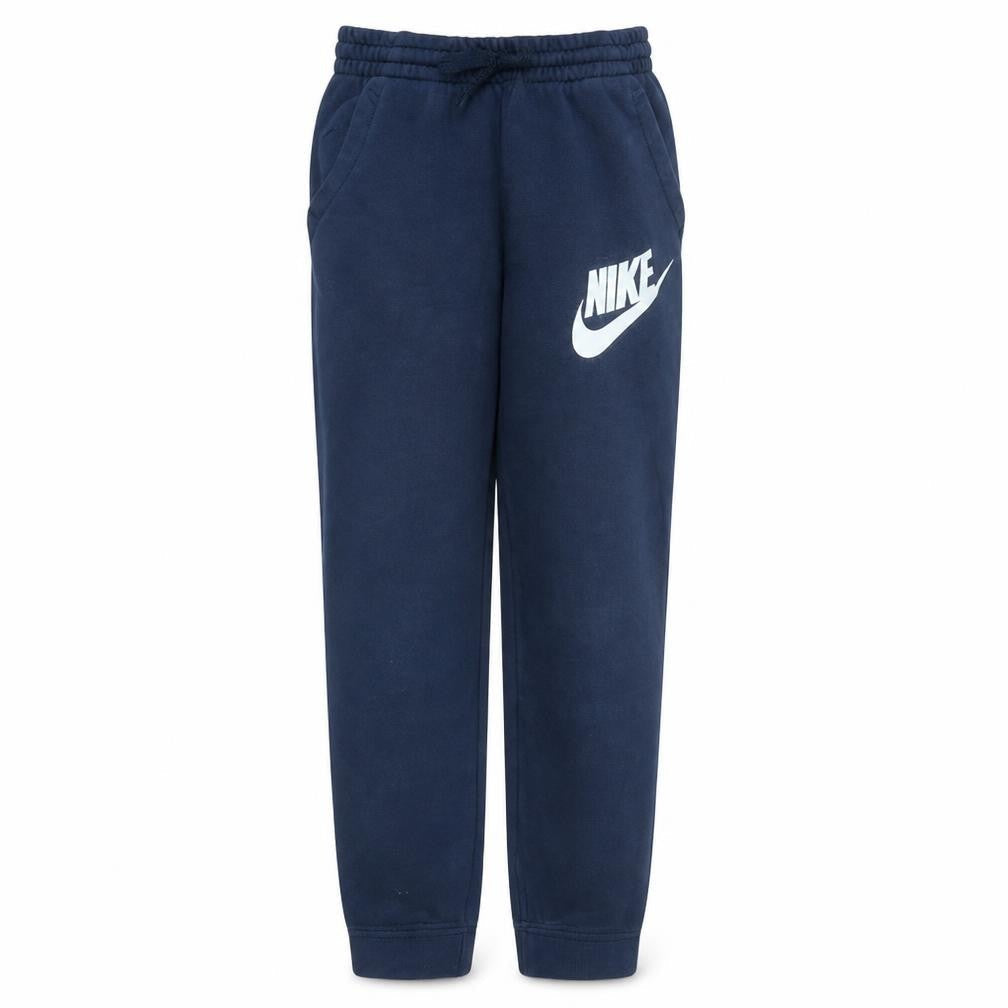 Front view of Nike boys’ blue fleece jogger sweatpants 13-15 years regular fit