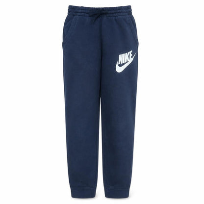 Front view of Nike boys’ blue fleece jogger sweatpants 13-15 years regular fit