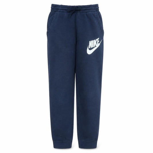 Front view of Nike boys’ blue fleece jogger sweatpants 13-15 years regular fit