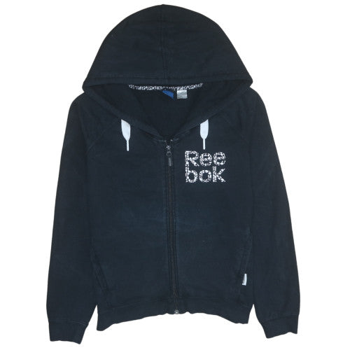 Womens UK Size M Reebok Black Full Zip Hoodie