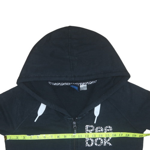 Womens UK Size M Reebok Black Full Zip Hoodie