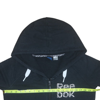 Womens UK Size M Reebok Black Full Zip Hoodie