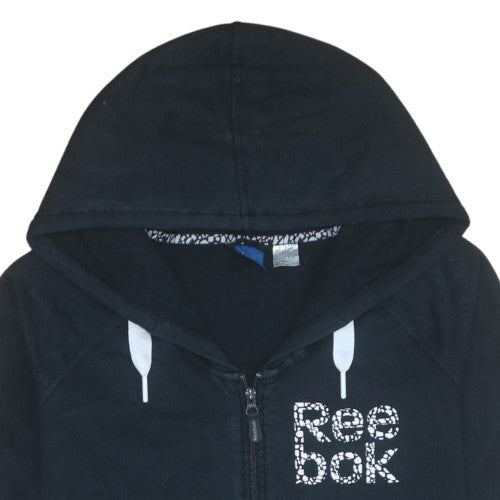 Womens UK Size M Reebok Black Full Zip Hoodie