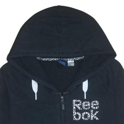 Womens UK Size M Reebok Black Full Zip Hoodie