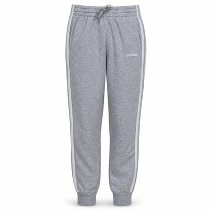 Front view of Adidas women’s grey xs track pants elastic waist side stripe