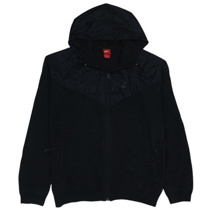 Nike Men's Black XL Hooded Track Jacket Full Zip Cotton Nylon