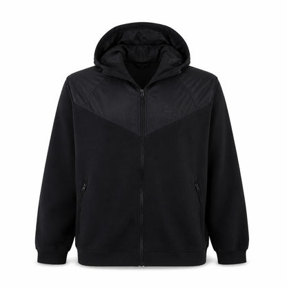 Nike Men's Black XL Hooded Track Jacket Full Zip Cotton Nylon