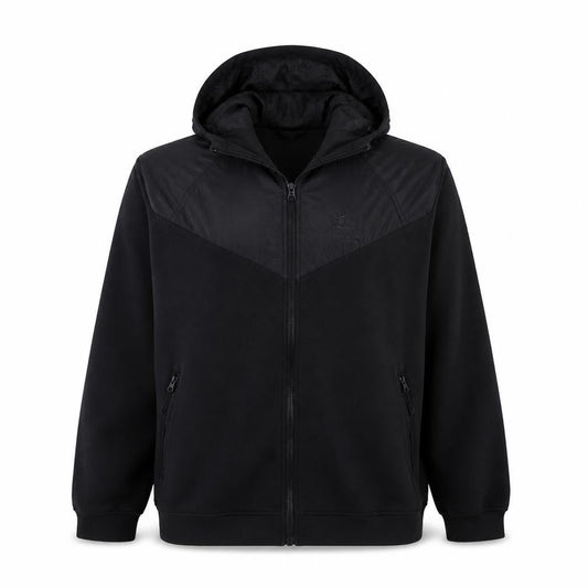 Nike Men's Black XL Hooded Track Jacket Full Zip Cotton Nylon