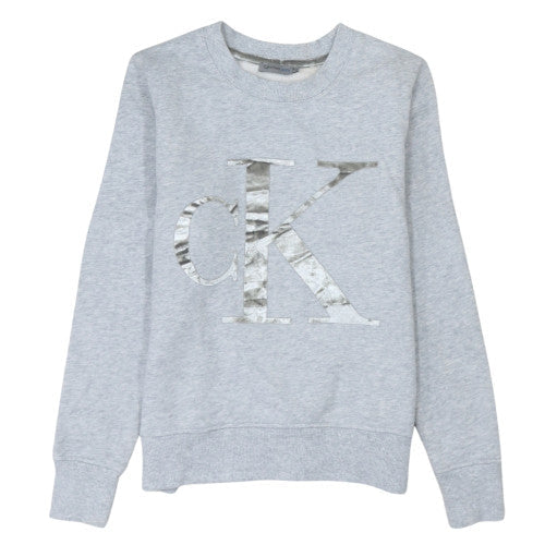 Womens UK Size XS Calvin Klein Jeans Grey Pullover Sweatshirt