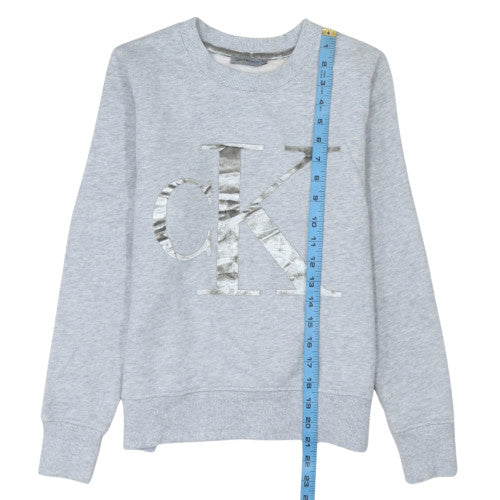 Womens UK Size XS Calvin Klein Jeans Grey Pullover Sweatshirt
